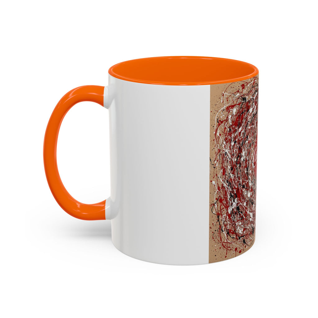 Coffee Mug - Red Abstract Logo Splash Accent Mug (11/15oz)