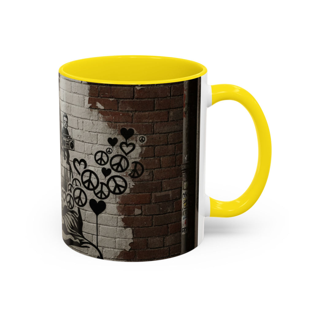Buddha Street Art Accent Coffee Mug — Graffiti Meditation Design