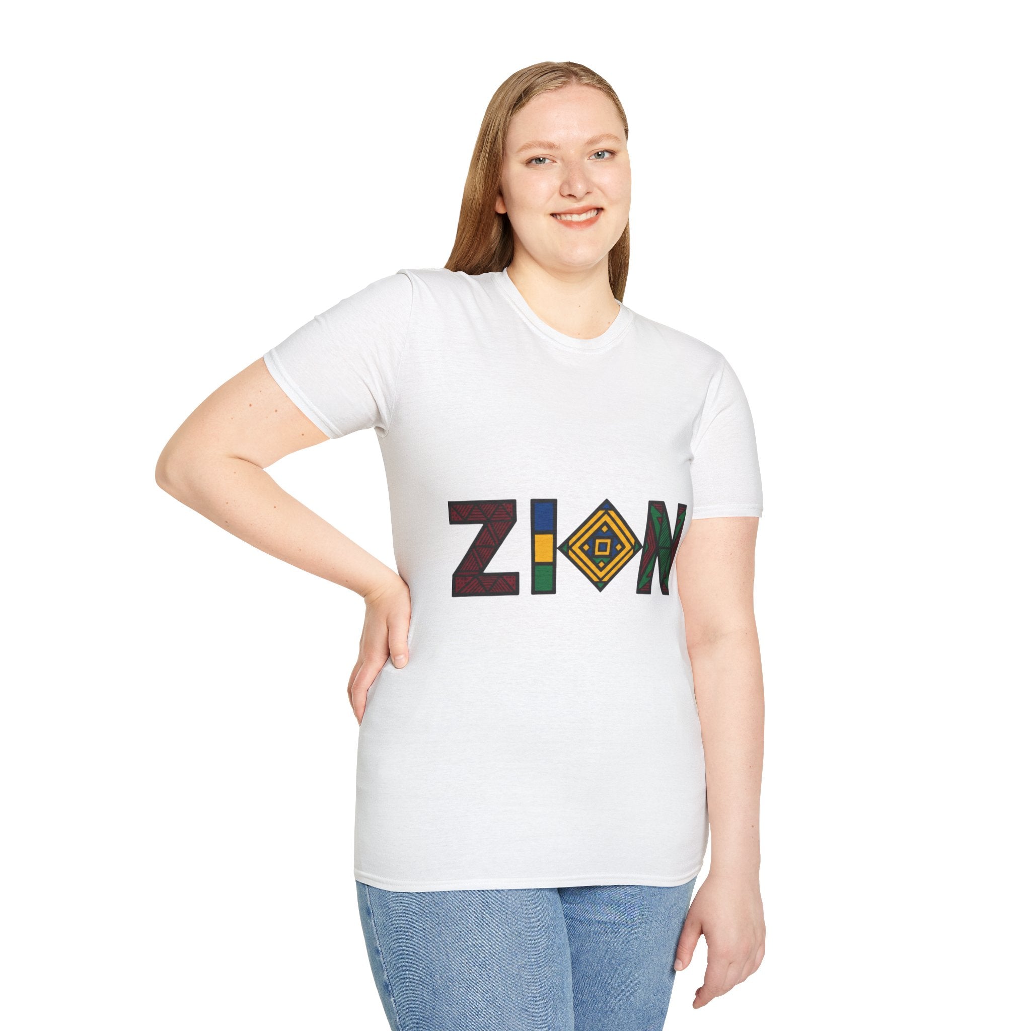 Zion Afrocentric Graphic T-Shirt — Bold Tribal Lettering