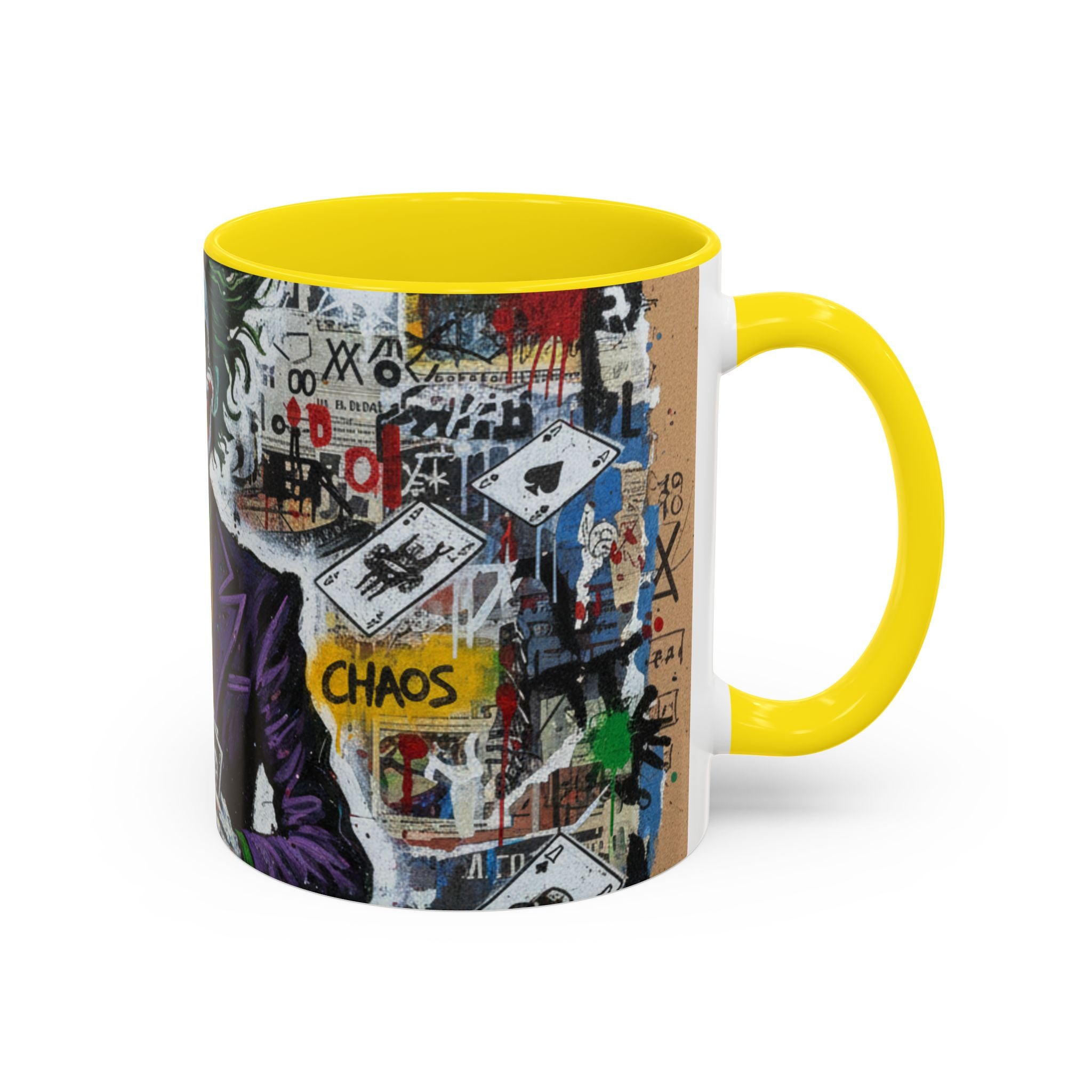 Joker Graffiti Accent Coffee Mug – Street Art Batman Villain Design (11/15 oz)