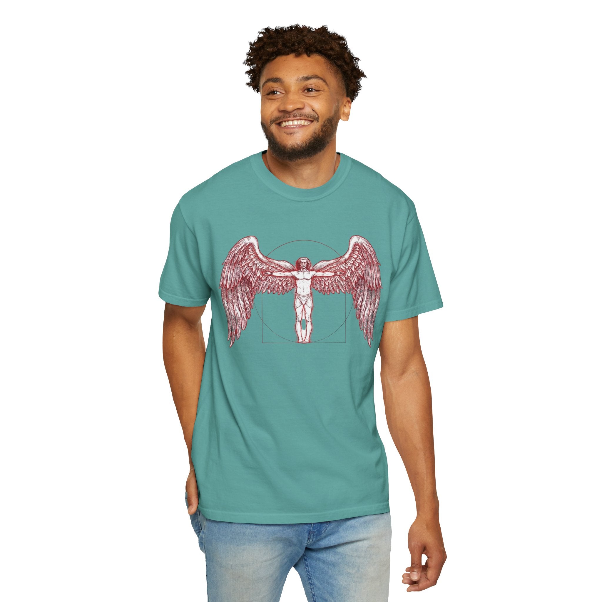 Winged Vitruvian T-Shirt — Angel Anatomy Graphic Tee