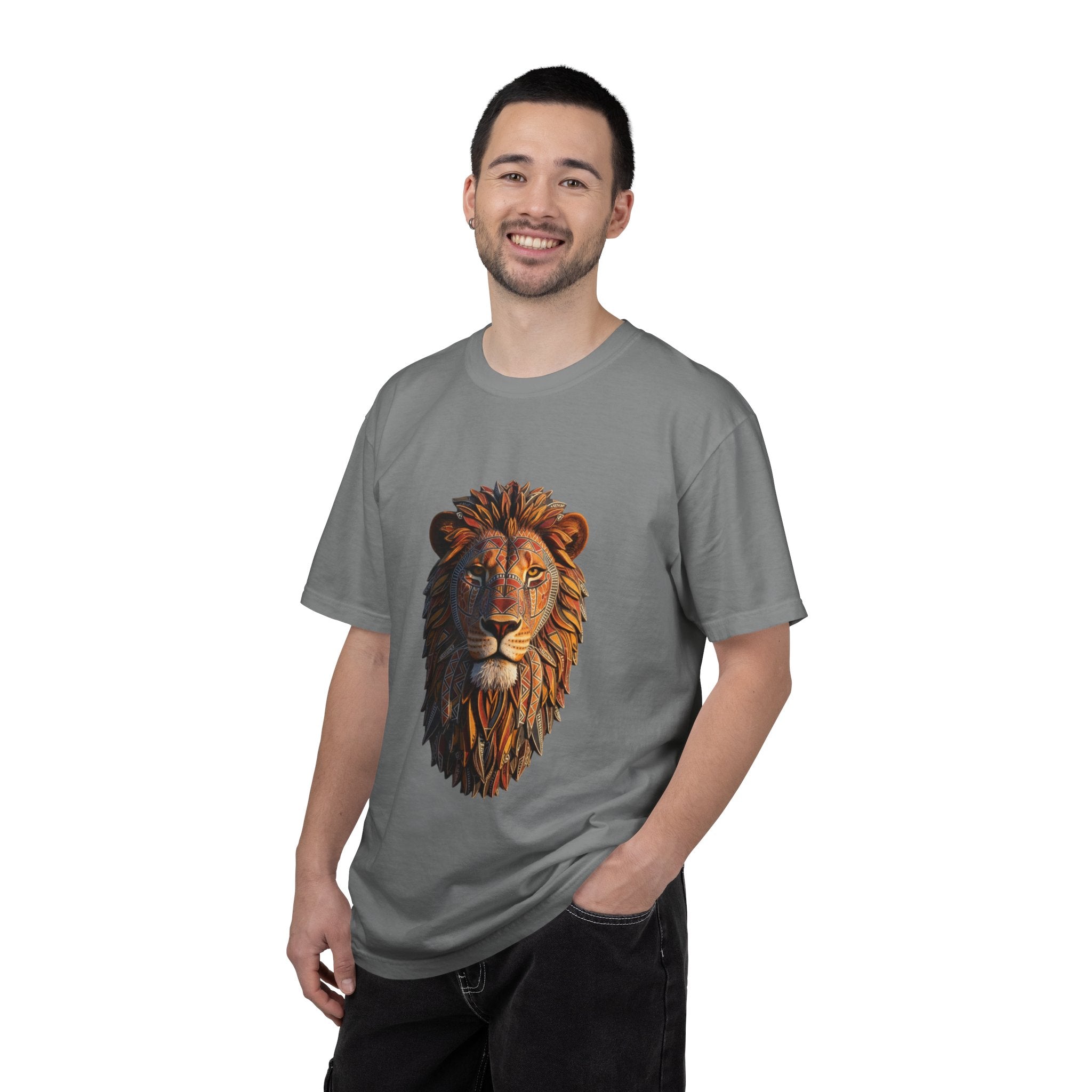 Lion Head Graphic T-Shirt — Majestic Wildlife Tee for Animal Lovers