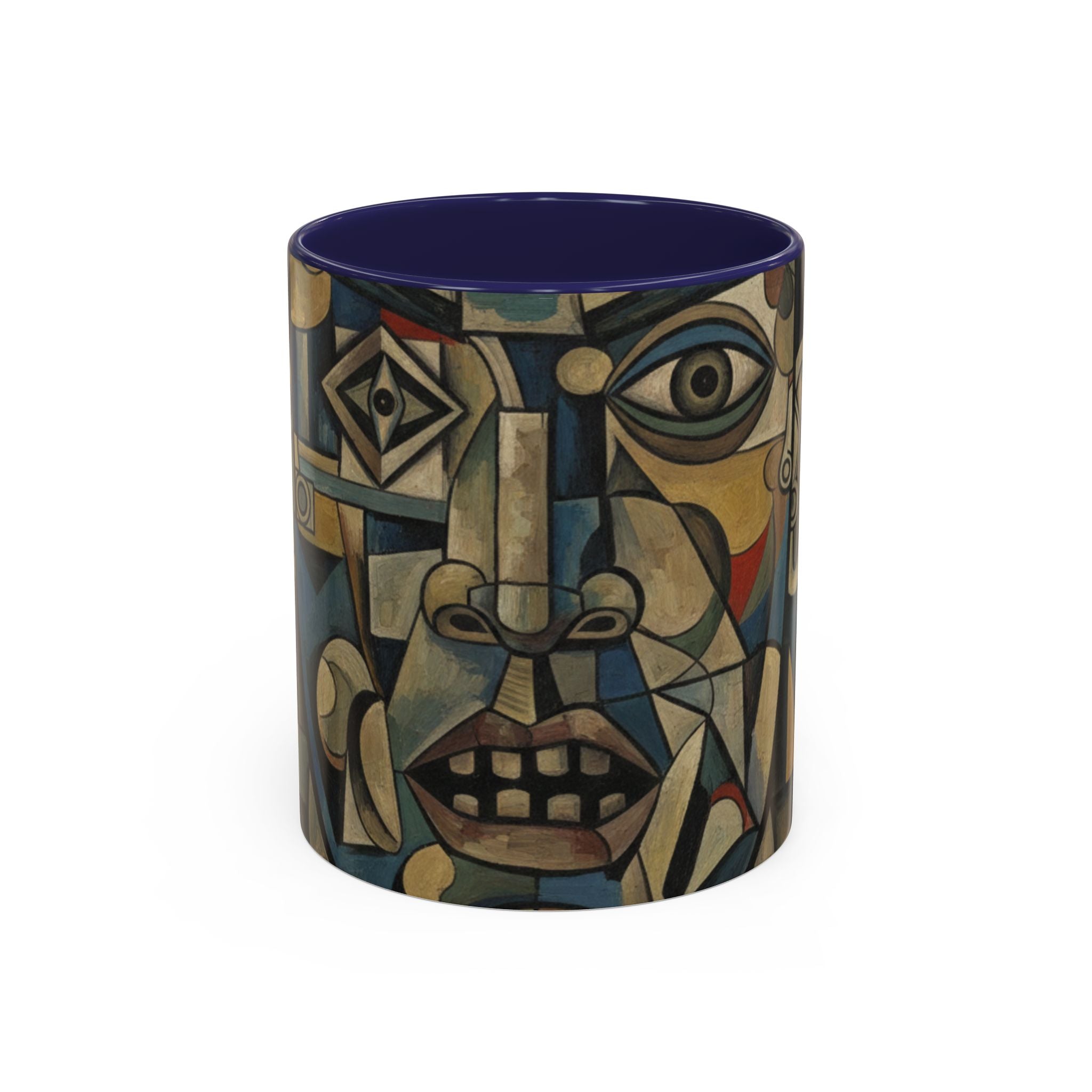 Cubist Art Coffee Mug — Abstract Face Accent Ceramic Mug (11/15oz)