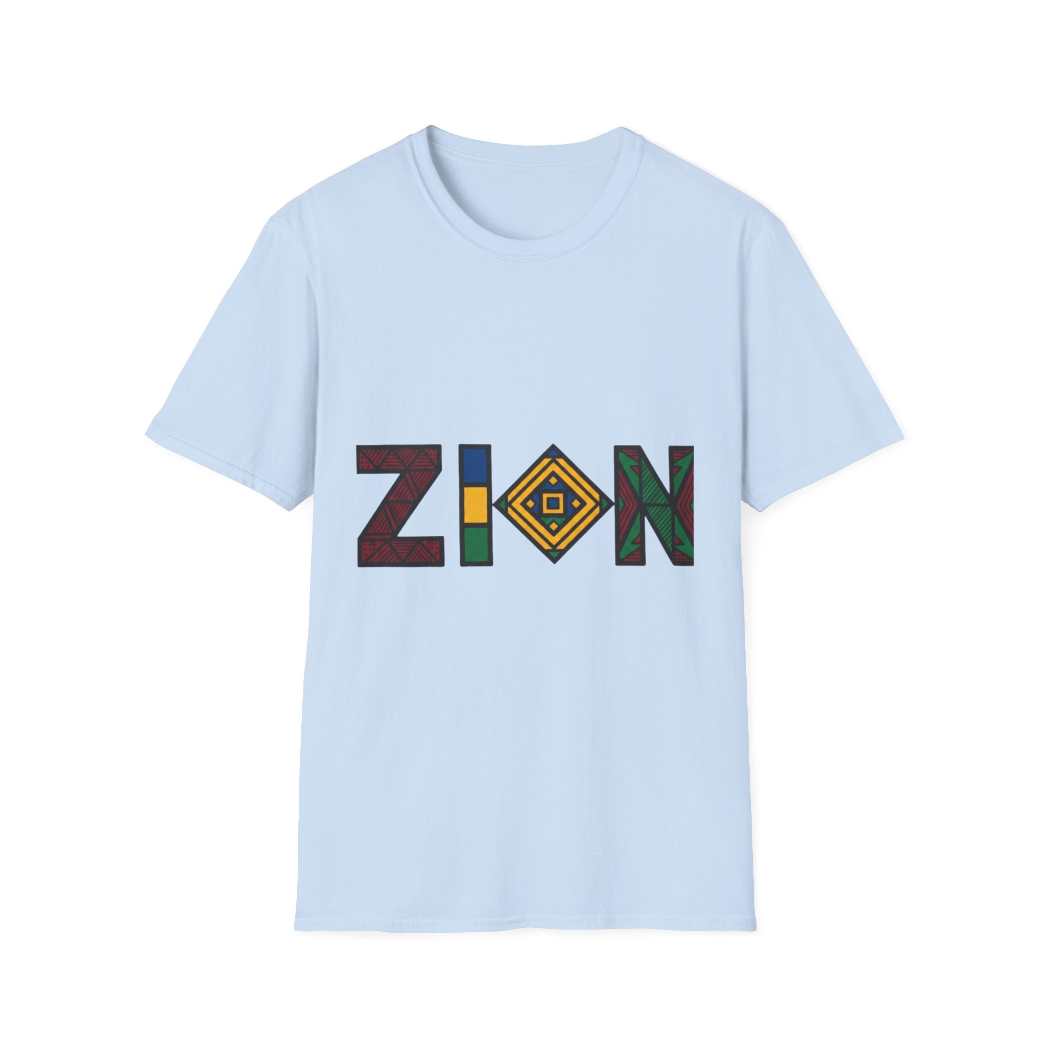 Zion Afrocentric Graphic T-Shirt — Bold Tribal Lettering