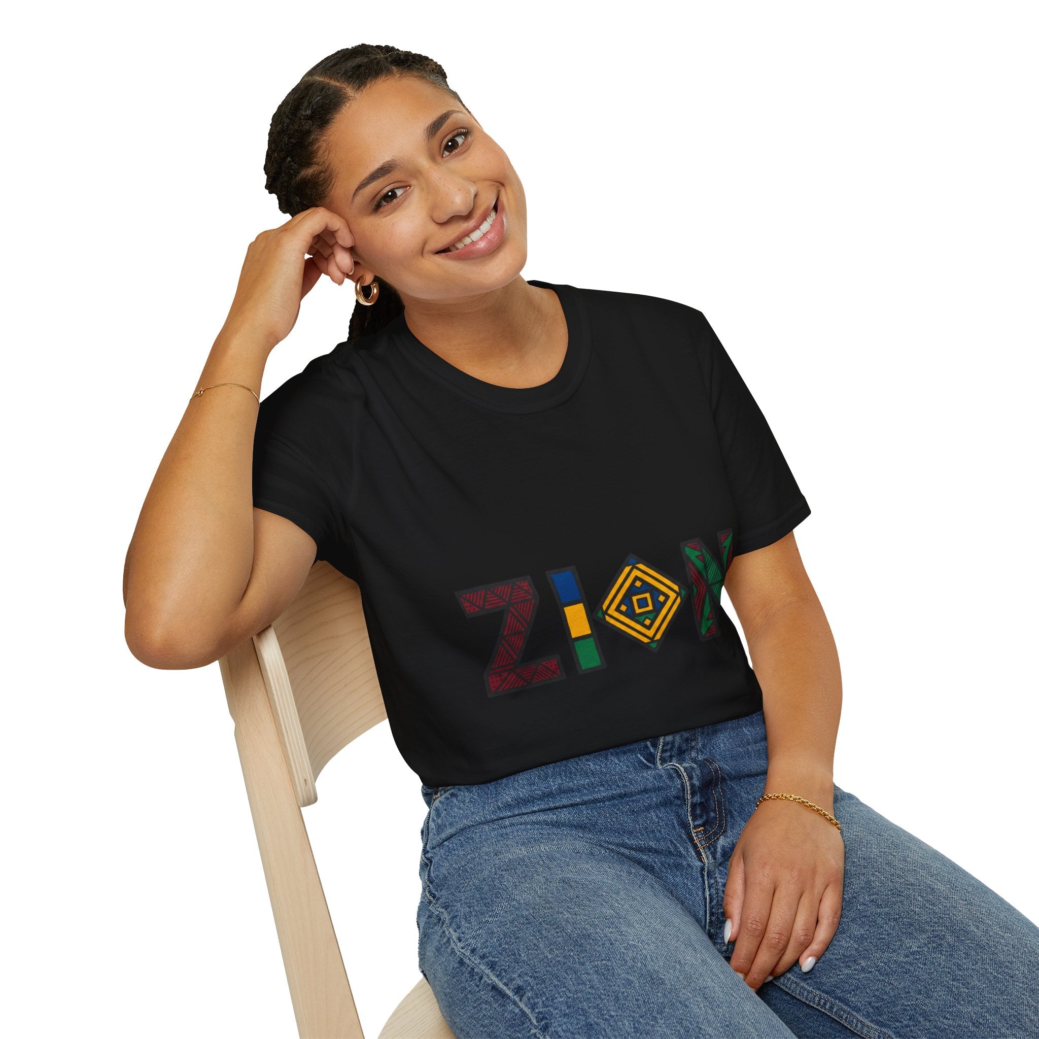 Zion Afrocentric Graphic T-Shirt — Bold Tribal Lettering