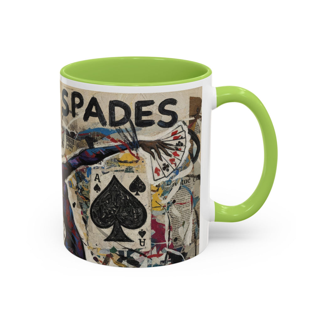 Queen of Spades Art Coffee Mug — Afrocentric Playing Card Design (11/15 oz)