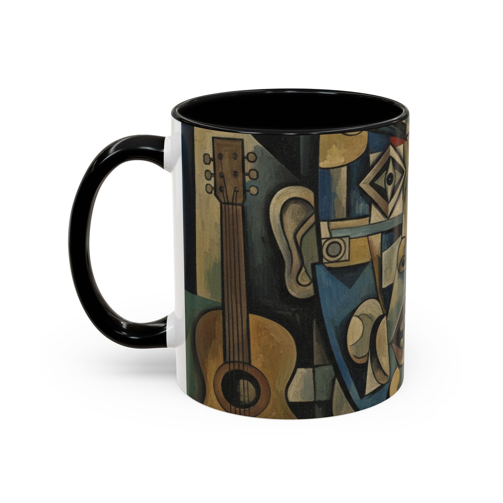 Cubist Art Coffee Mug — Abstract Face Accent Ceramic Mug (11/15oz)