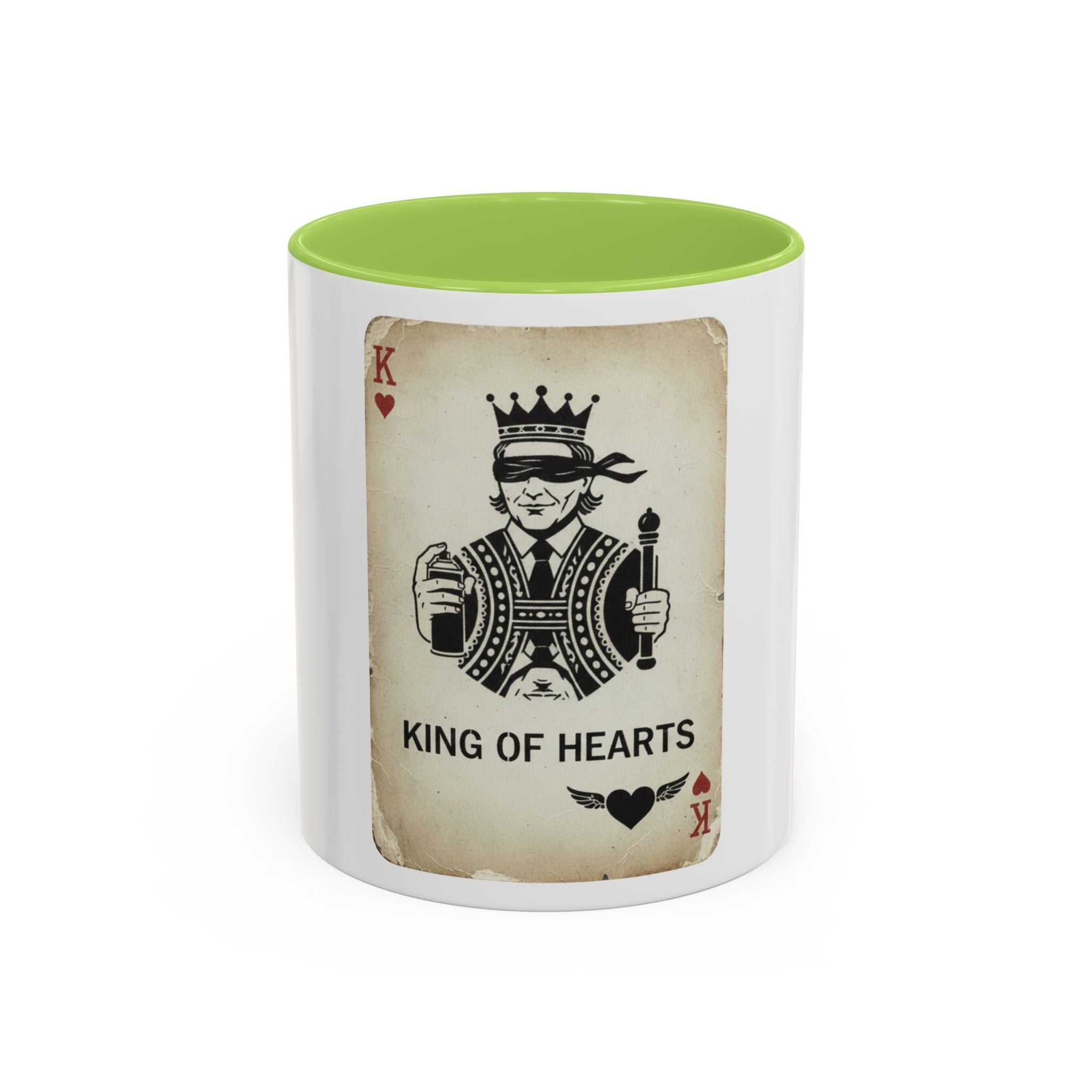 King of Hearts Accent Coffee Mug – Playing Card Street Art Design (11/15 oz)