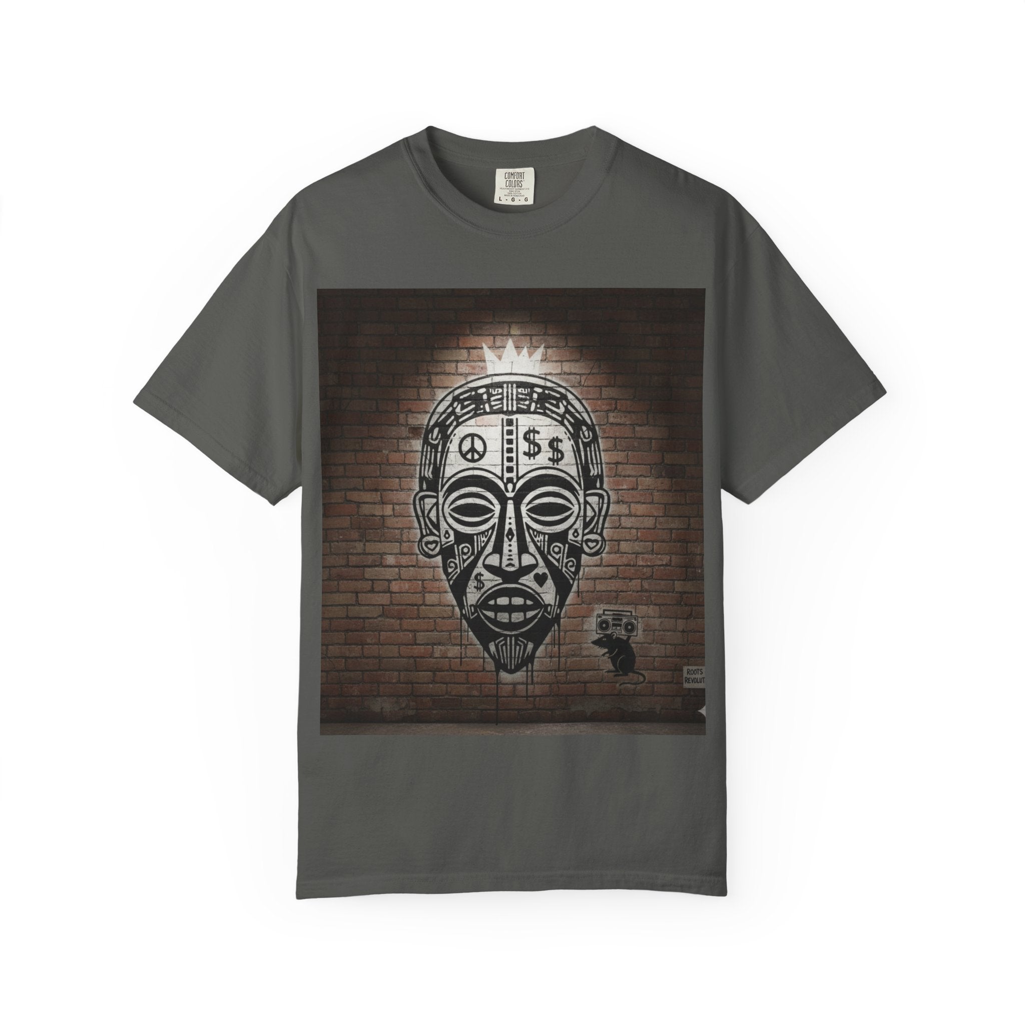 T-Shirt — Urban Tribal Mask Graffiti Print