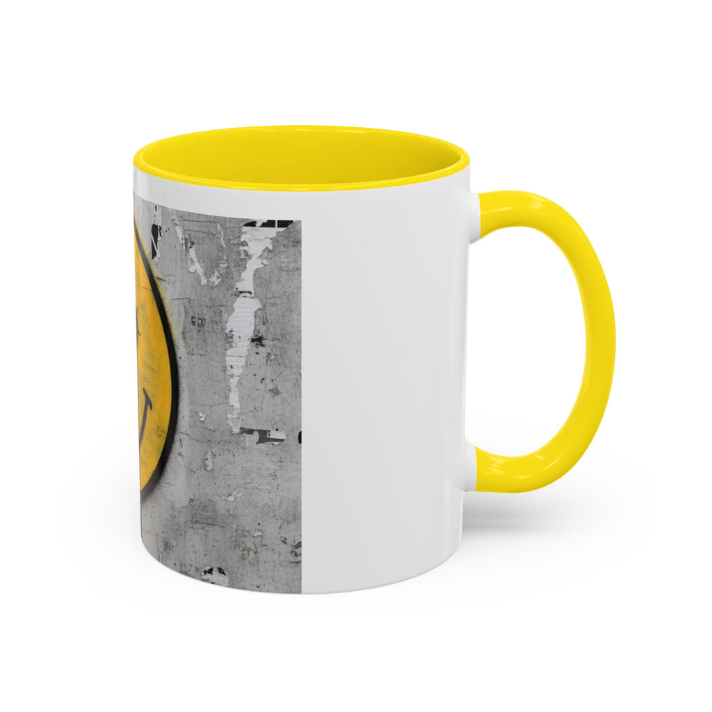 Graffiti Smiley Accent Coffee Mug – Dripping Eyes Street Art Design (11/15oz)