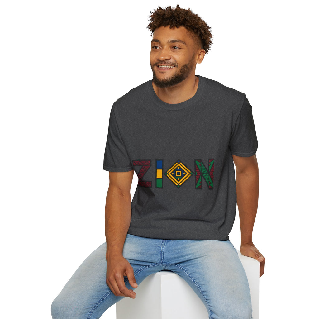 Zion Afrocentric Graphic T-Shirt — Bold Tribal Lettering