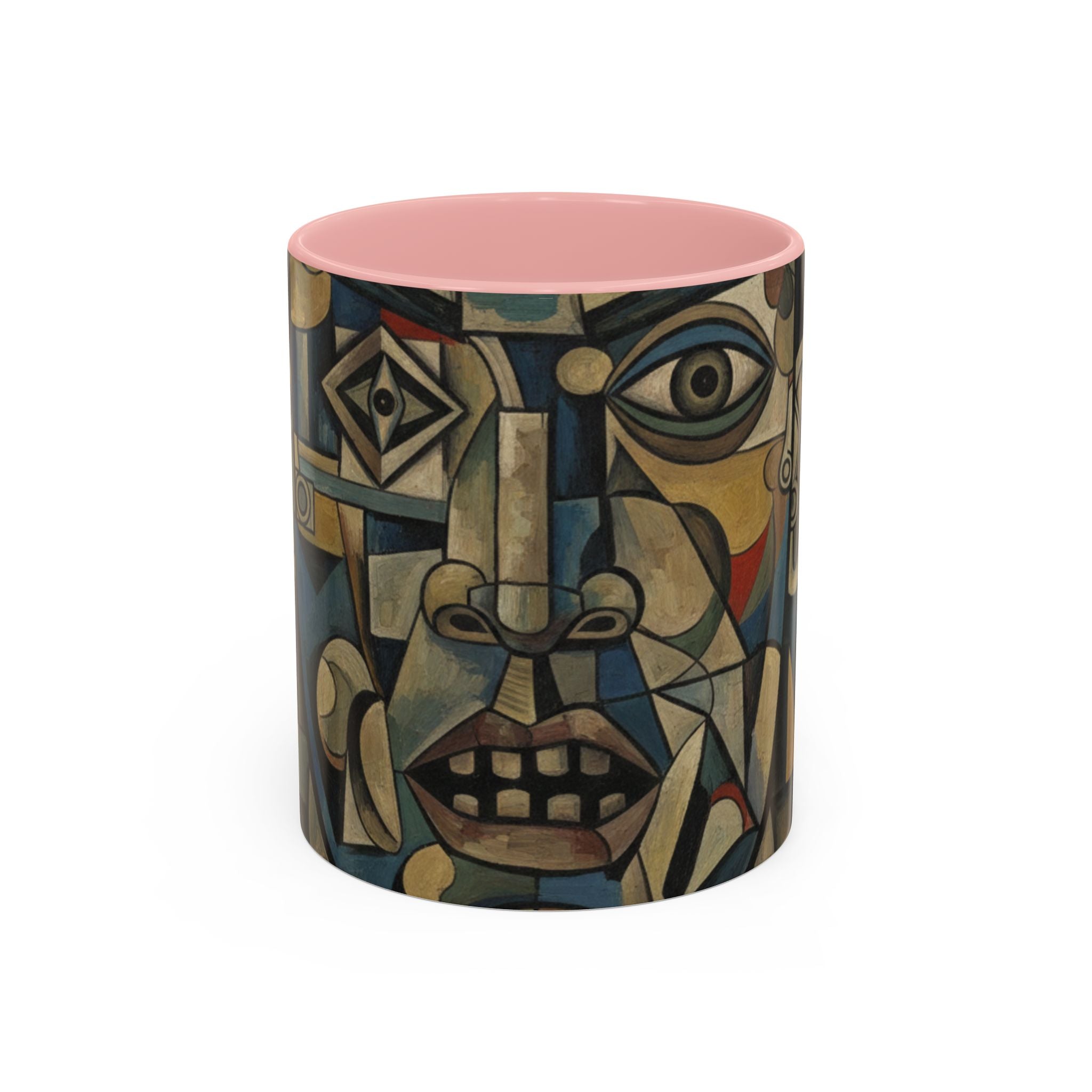Cubist Art Coffee Mug — Abstract Face Accent Ceramic Mug (11/15oz)