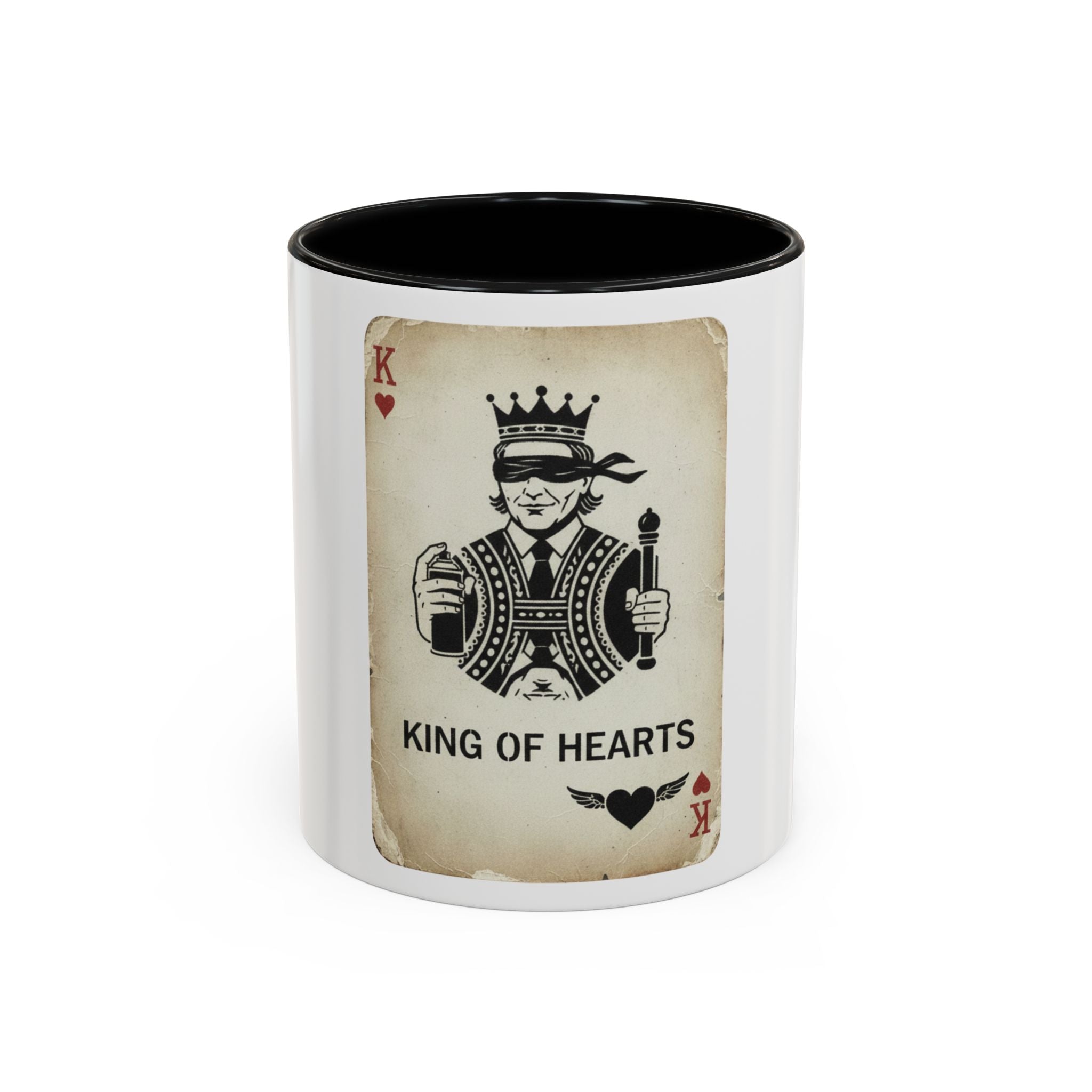 King of Hearts Accent Coffee Mug – Playing Card Street Art Design (11/15 oz)