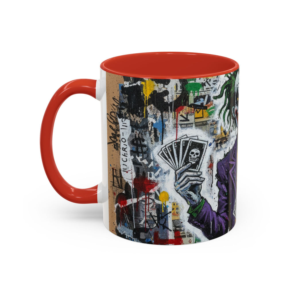Joker Graffiti Accent Coffee Mug – Street Art Batman Villain Design (11/15 oz)