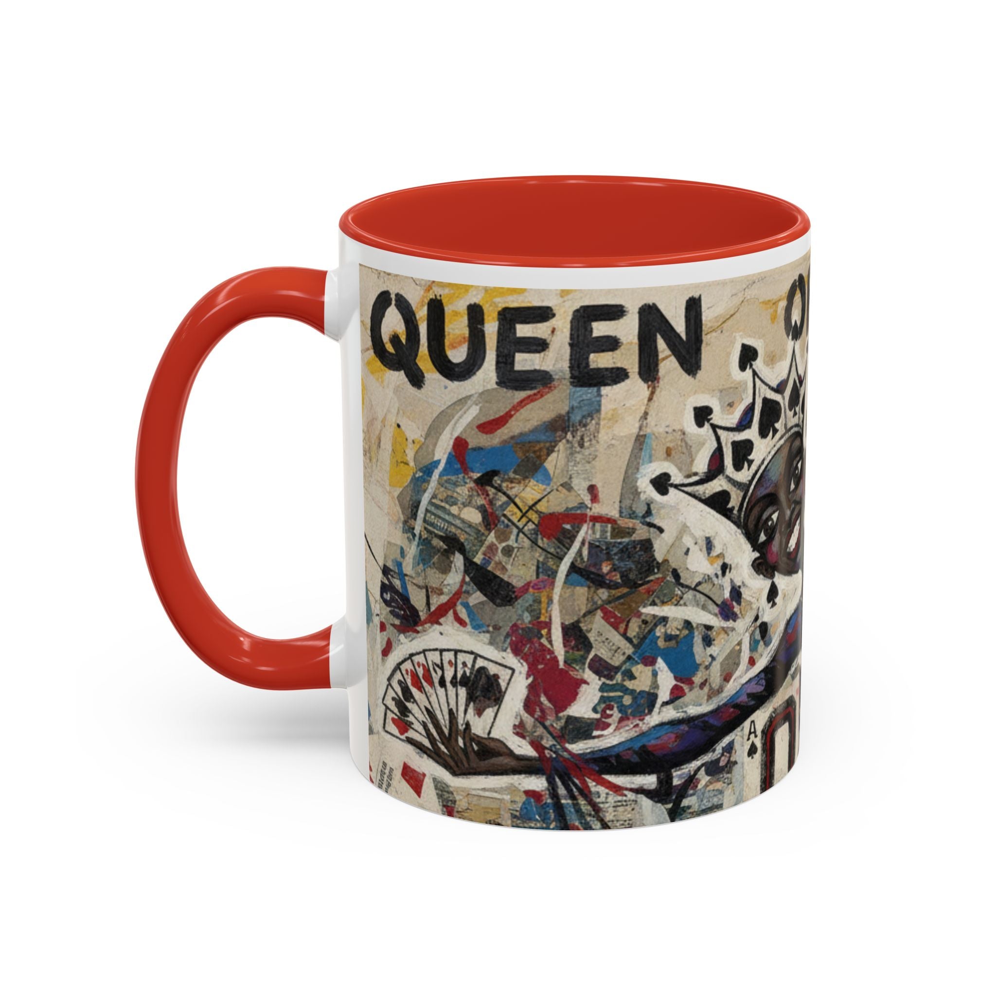 Queen of Spades Art Coffee Mug — Afrocentric Playing Card Design (11/15 oz)