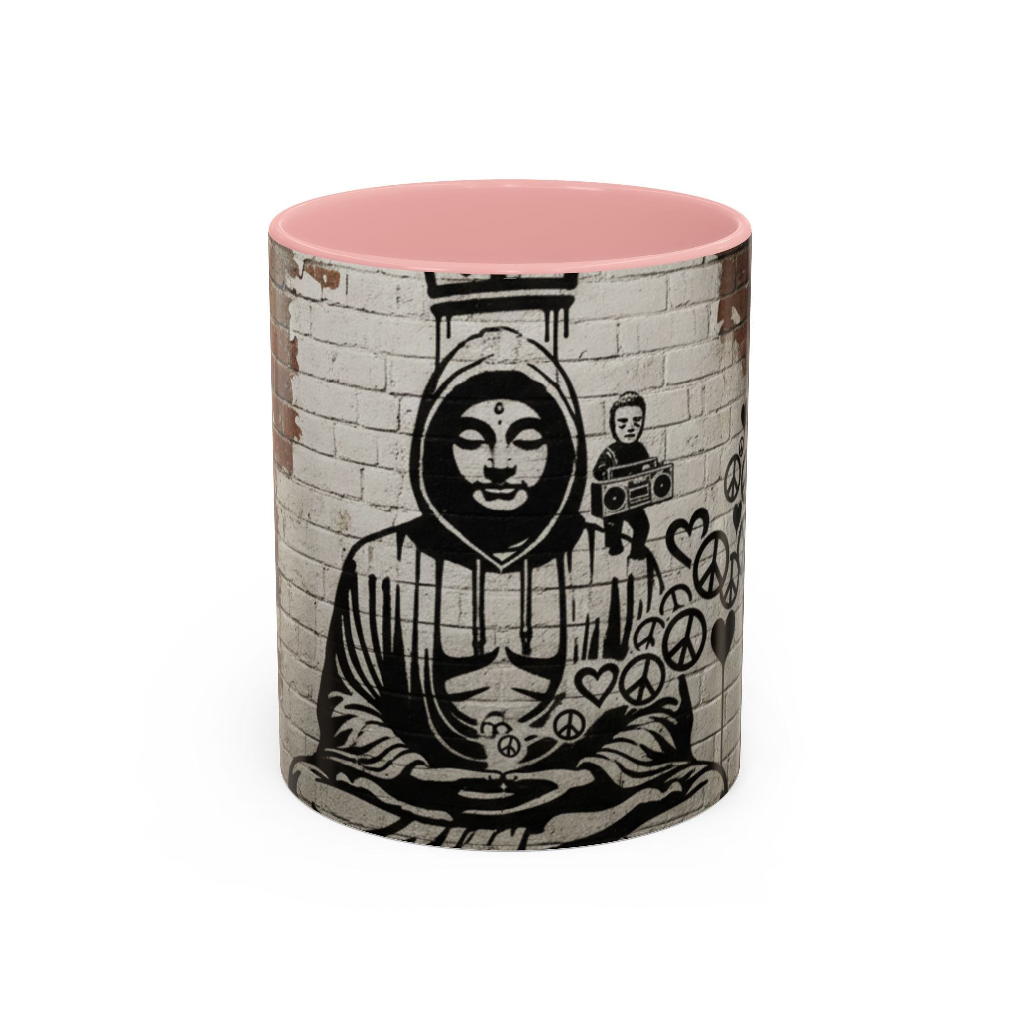 Buddha Street Art Accent Coffee Mug — Graffiti Meditation Design