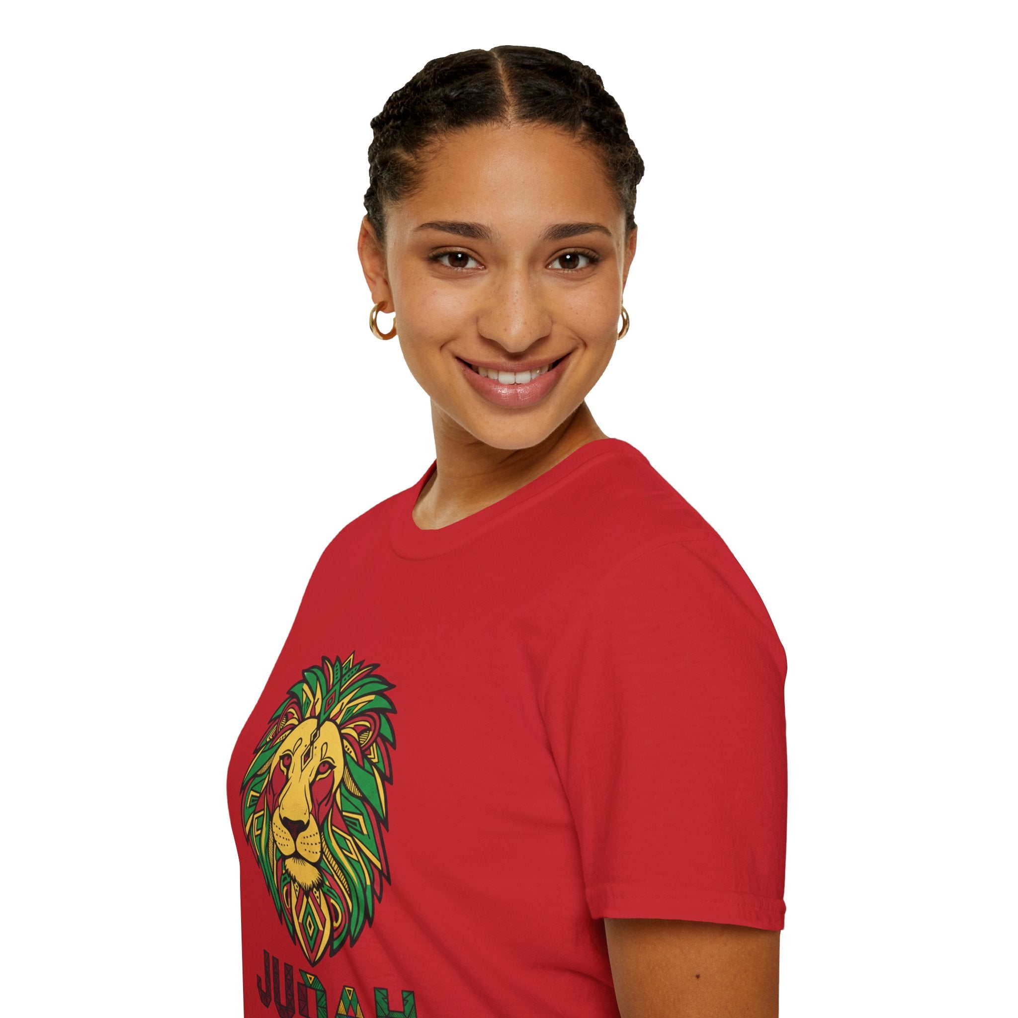 Judah Lion T-Shirt — Rasta Lion Graphic Tee (Reggae Colors)