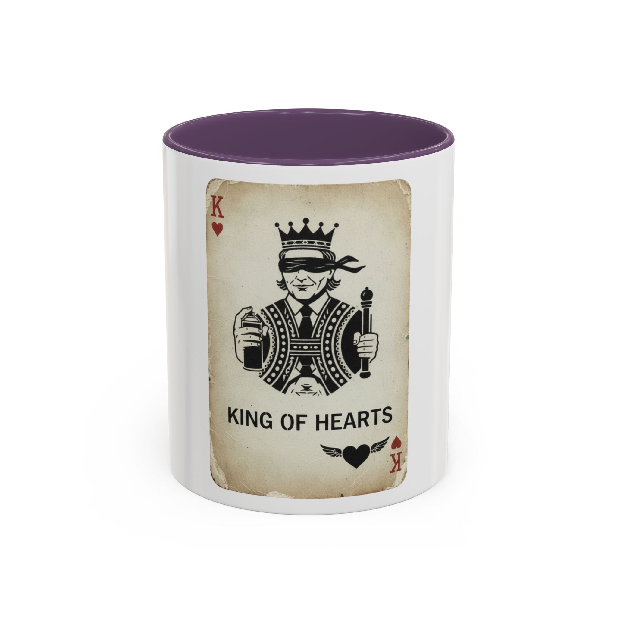 King of Hearts Accent Coffee Mug – Playing Card Street Art Design (11/15 oz)
