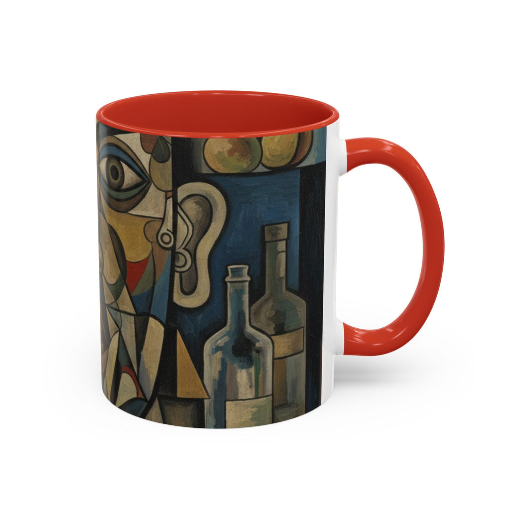 Cubist Art Coffee Mug — Abstract Face Accent Ceramic Mug (11/15oz)