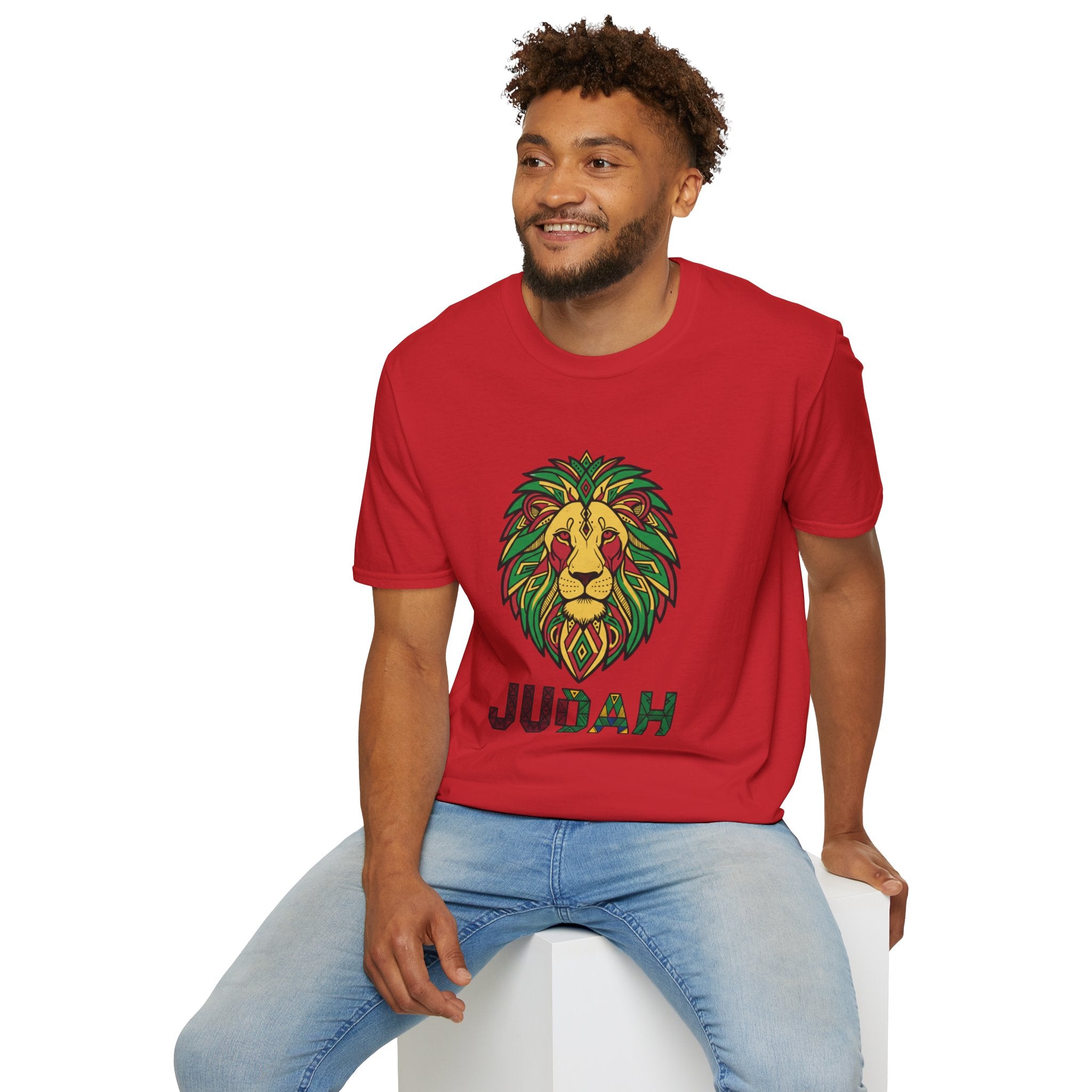 Judah Lion T-Shirt — Rasta Lion Graphic Tee (Reggae Colors)