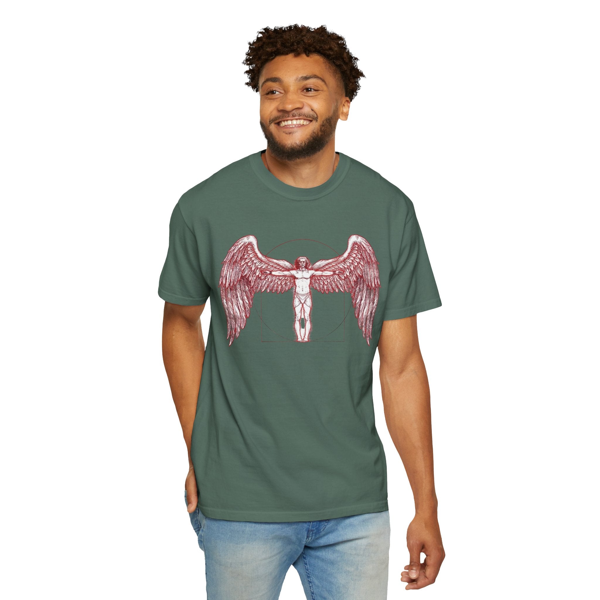 Winged Vitruvian T-Shirt — Angel Anatomy Graphic Tee