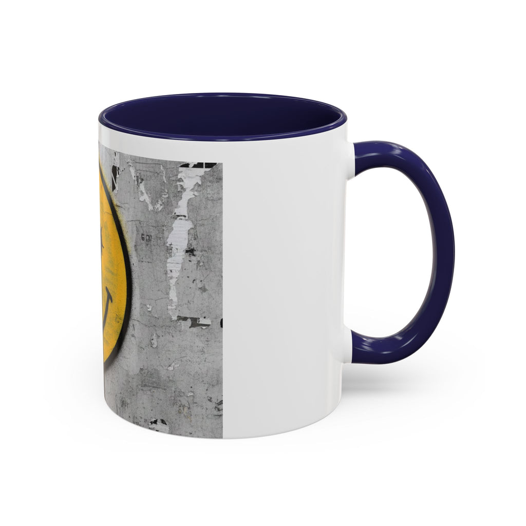 Graffiti Smiley Accent Coffee Mug – Dripping Eyes Street Art Design (11/15oz)