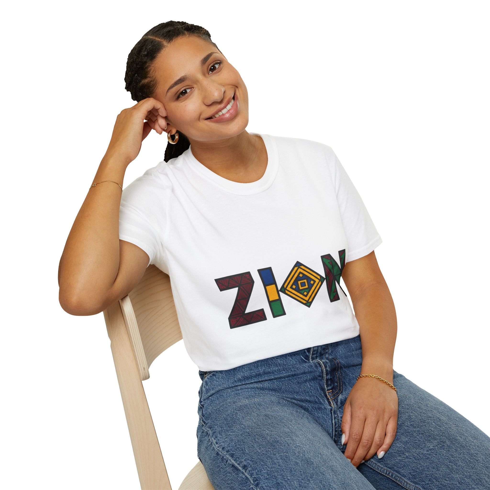 Zion Afrocentric Graphic T-Shirt — Bold Tribal Lettering