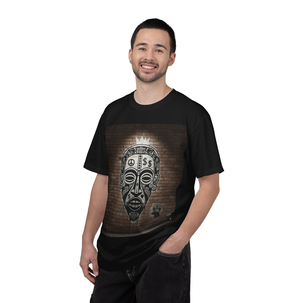 T-Shirt — Urban Tribal Mask Graffiti Print