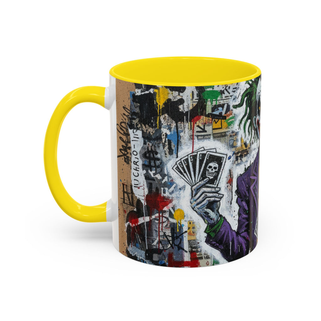 Joker Graffiti Accent Coffee Mug – Street Art Batman Villain Design (11/15 oz)