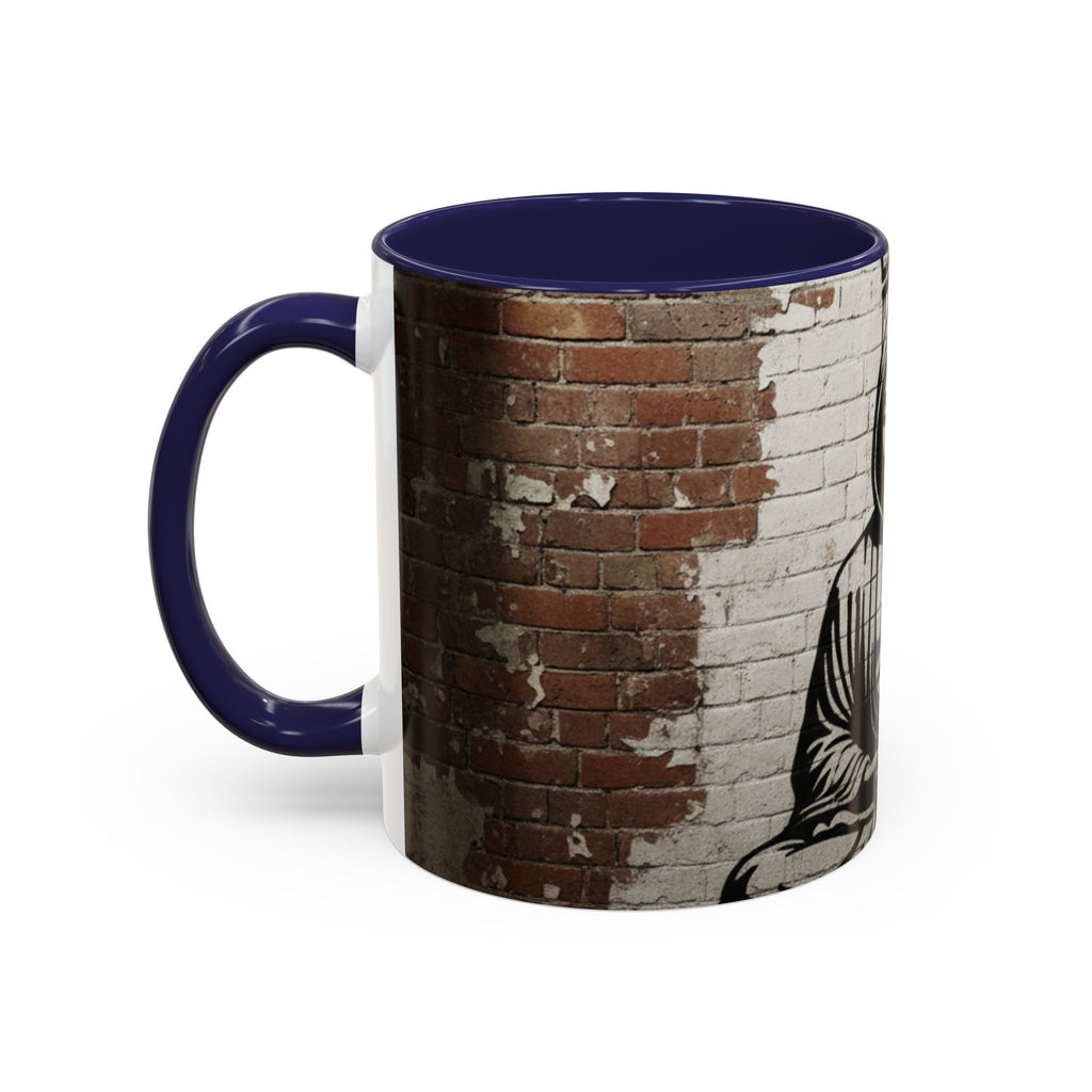 Buddha Street Art Accent Coffee Mug — Graffiti Meditation Design