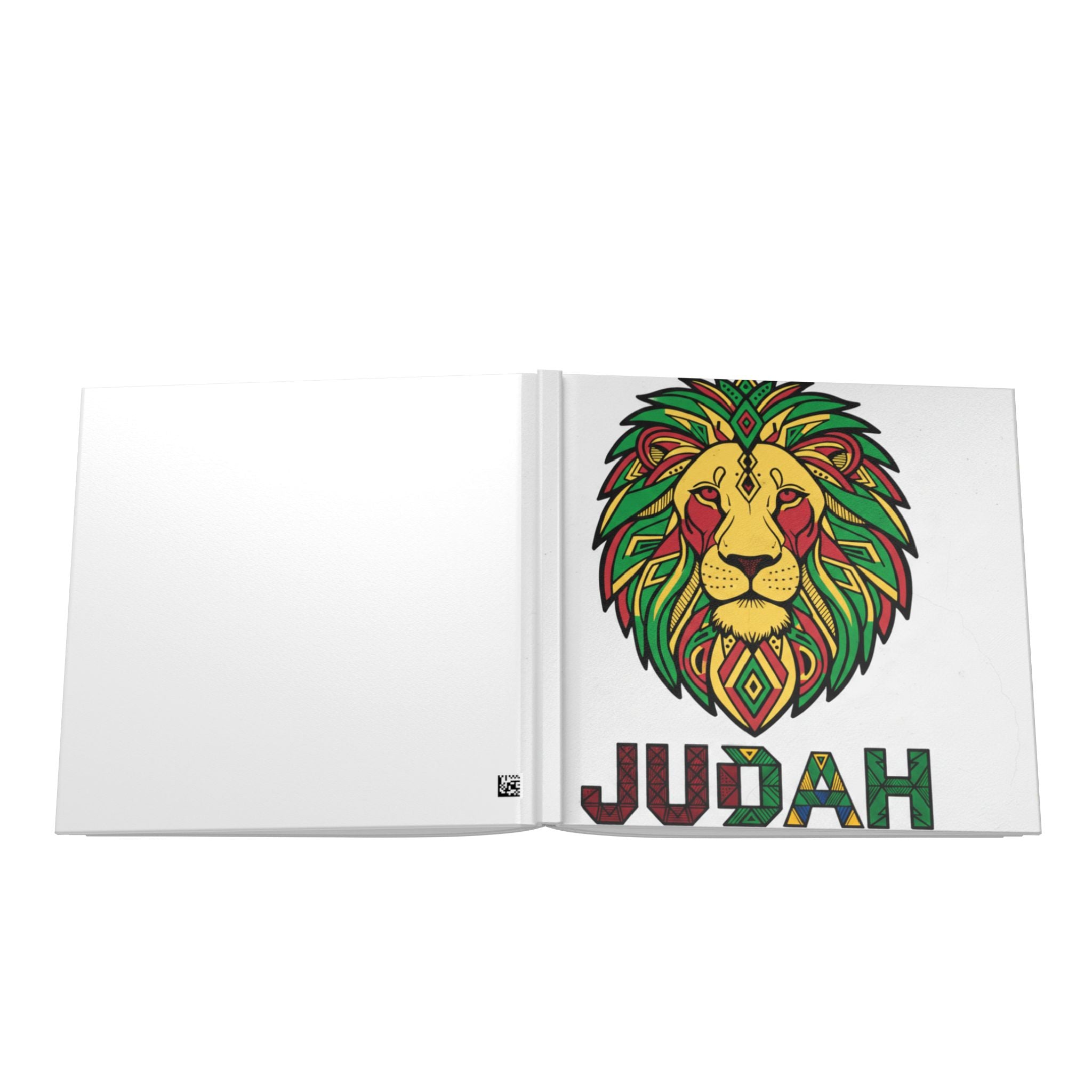 Hardcover Coloring Book — Judah Lion Rasta Design (Bold Reggae Colors)