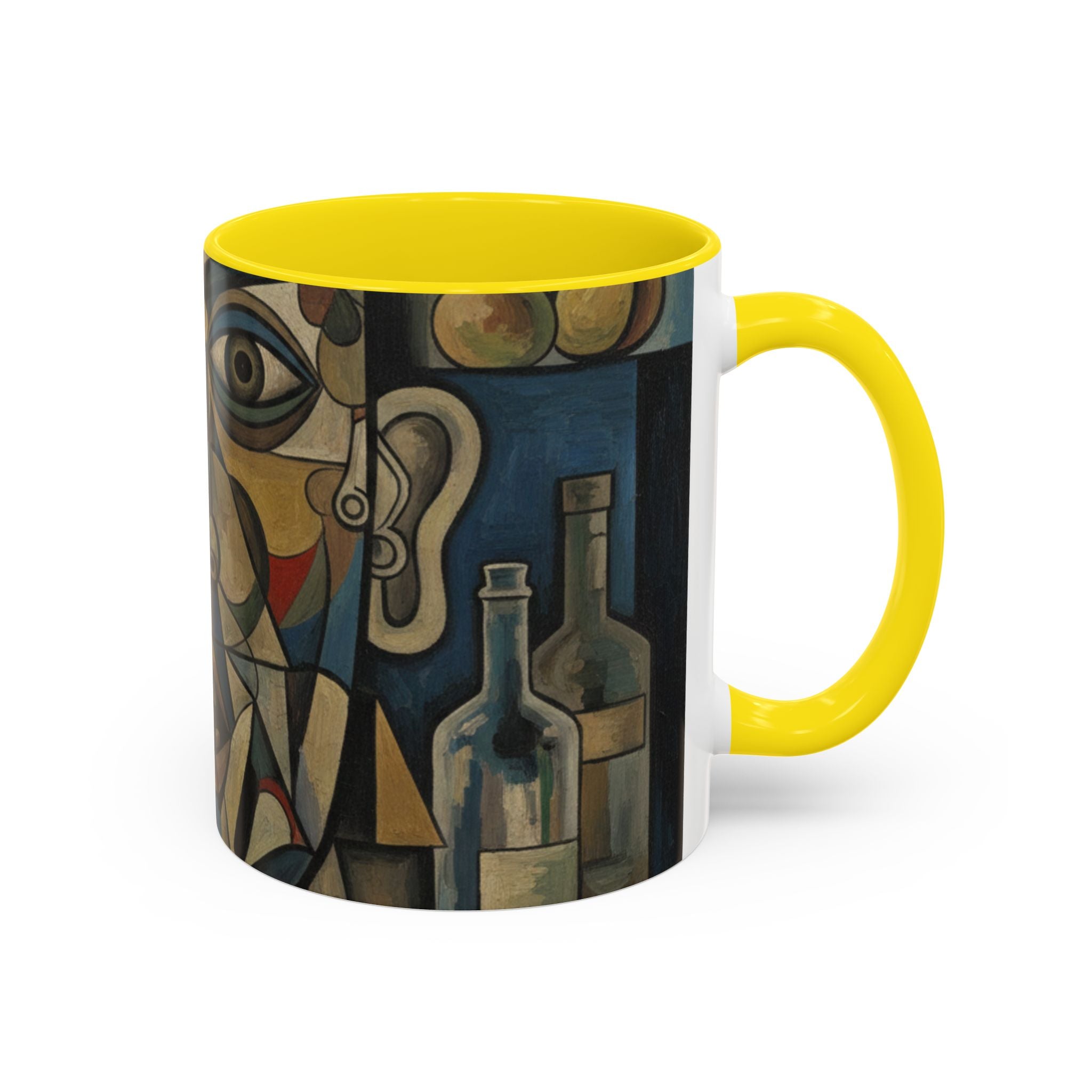 Cubist Art Coffee Mug — Abstract Face Accent Ceramic Mug (11/15oz)