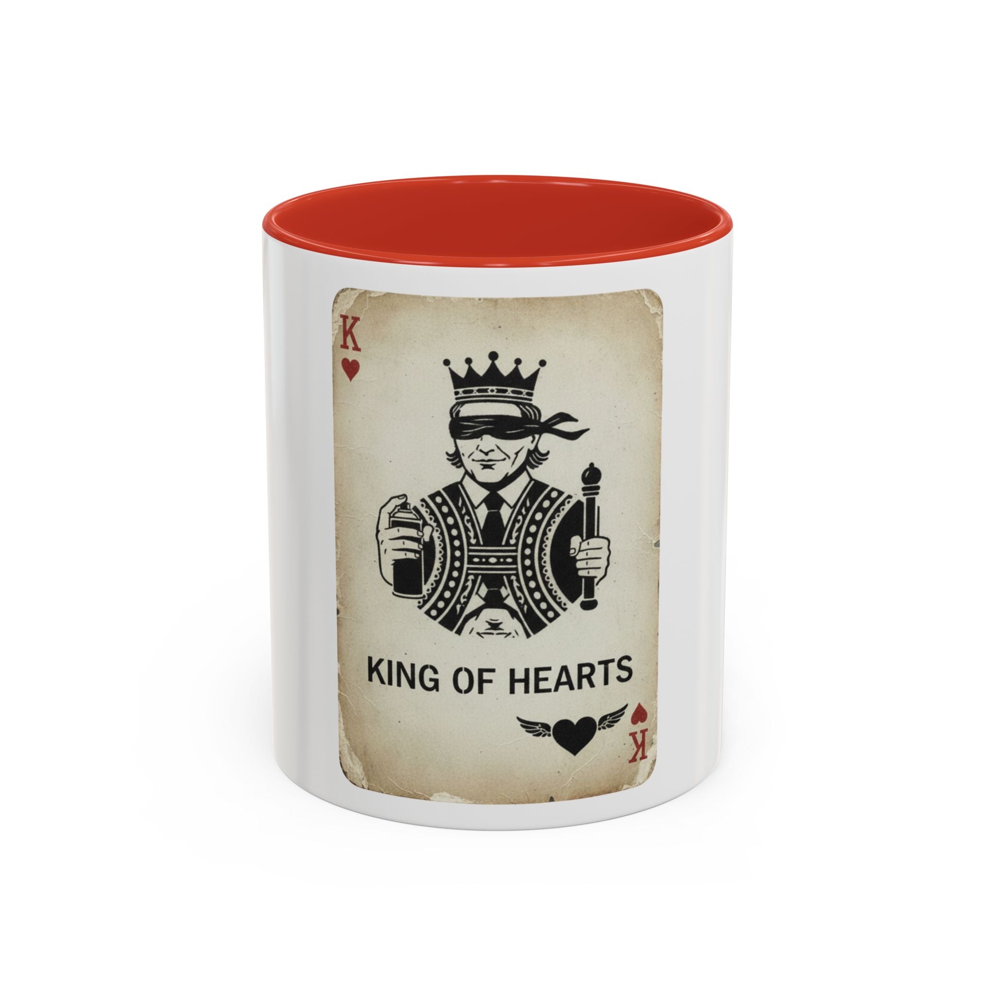 King of Hearts Accent Coffee Mug – Playing Card Street Art Design (11/15 oz)