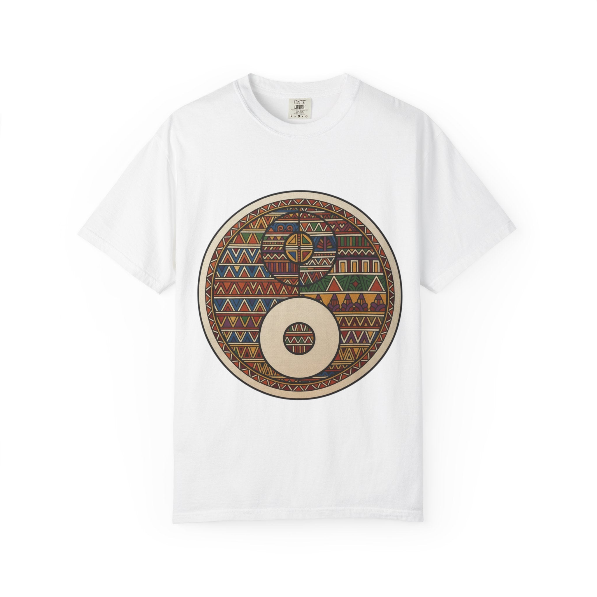 Aztec Drum Graphic T-Shirt — Tribal Pattern Music Tee