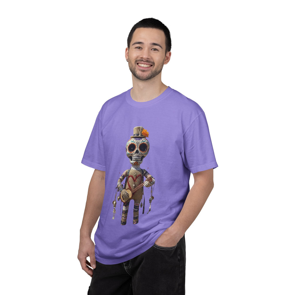 Day of the Dead Sugar Skull Doll T-Shirt — Skeleton Maraca Musician Tee