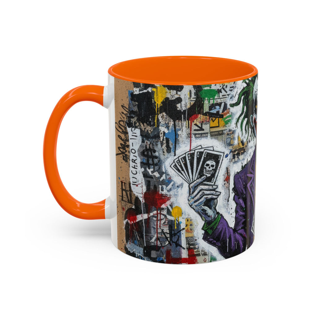 Joker Graffiti Accent Coffee Mug – Street Art Batman Villain Design (11/15 oz)