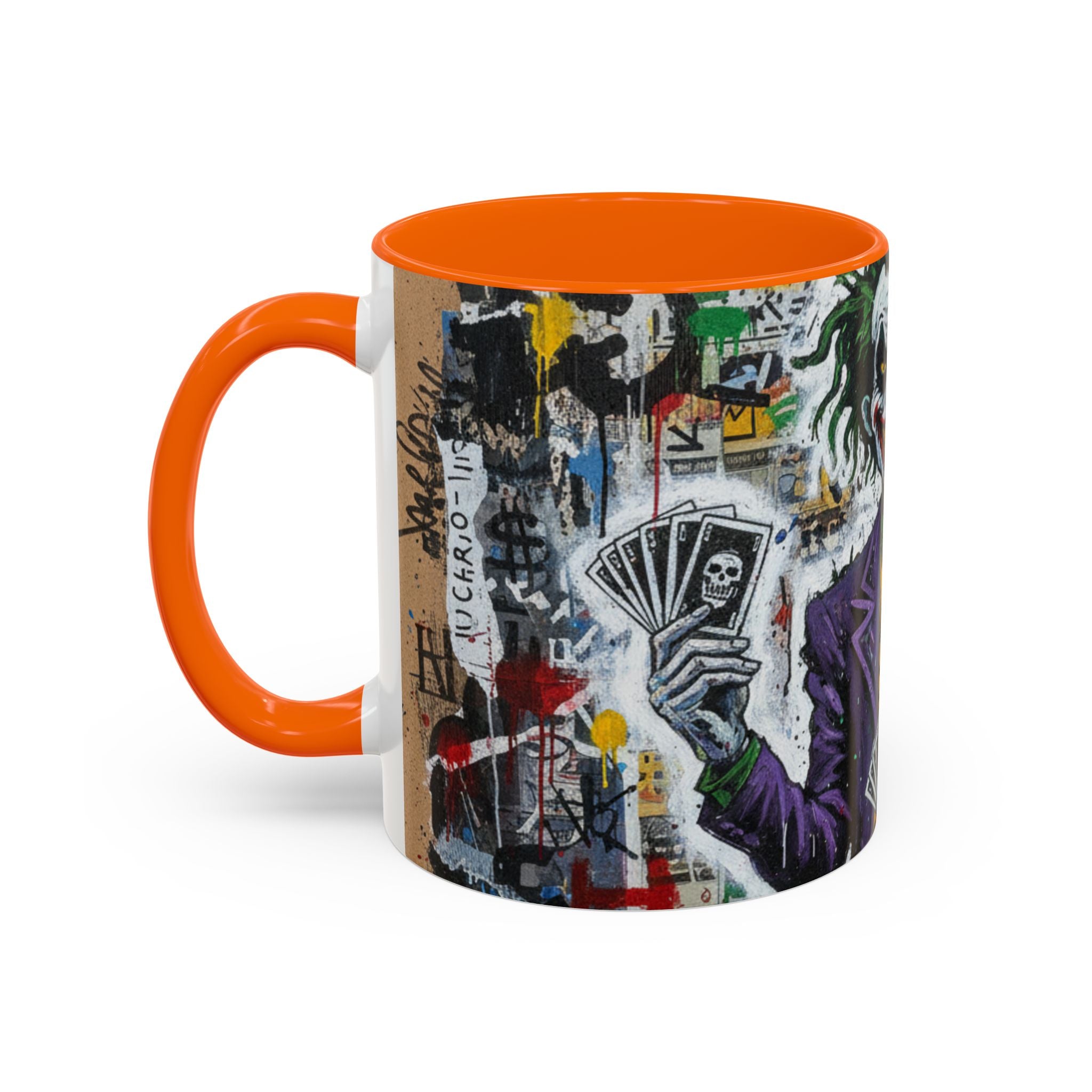 Joker Graffiti Accent Coffee Mug – Street Art Batman Villain Design (11/15 oz)