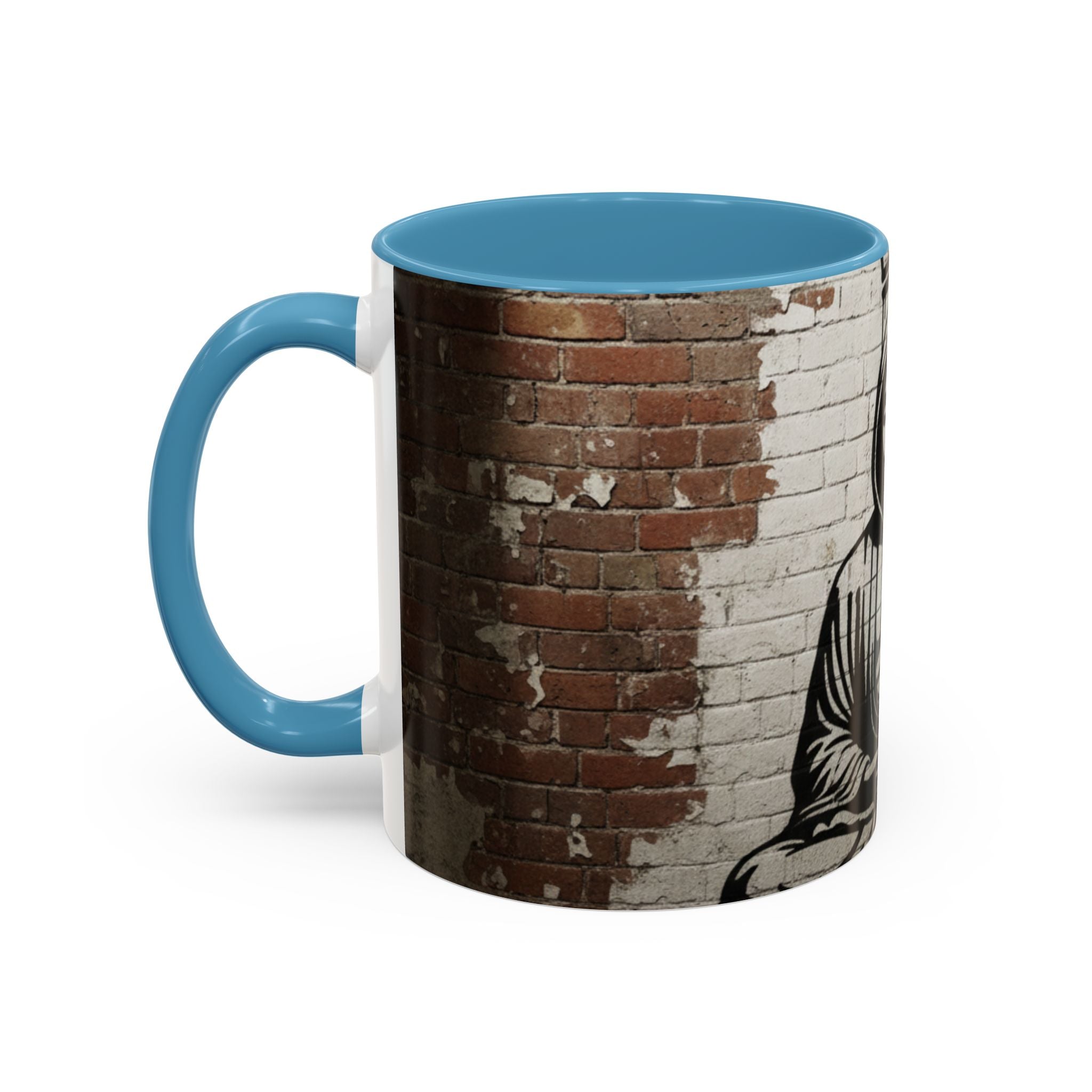 Buddha Street Art Accent Coffee Mug — Graffiti Meditation Design