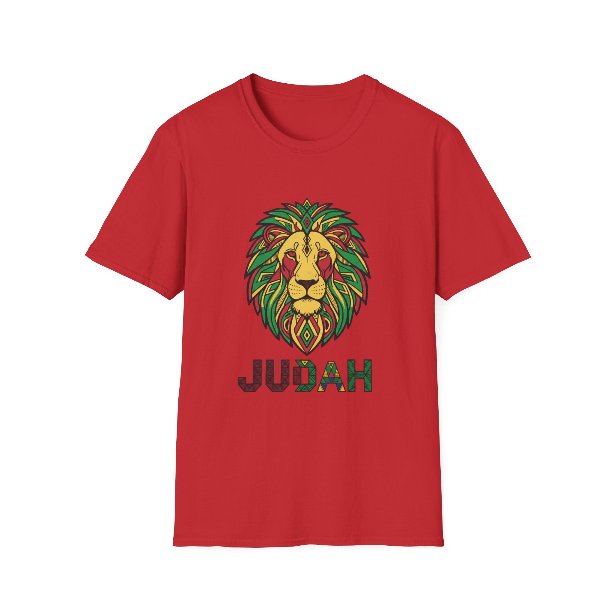 Judah Lion T-Shirt — Rasta Lion Graphic Tee (Reggae Colors)