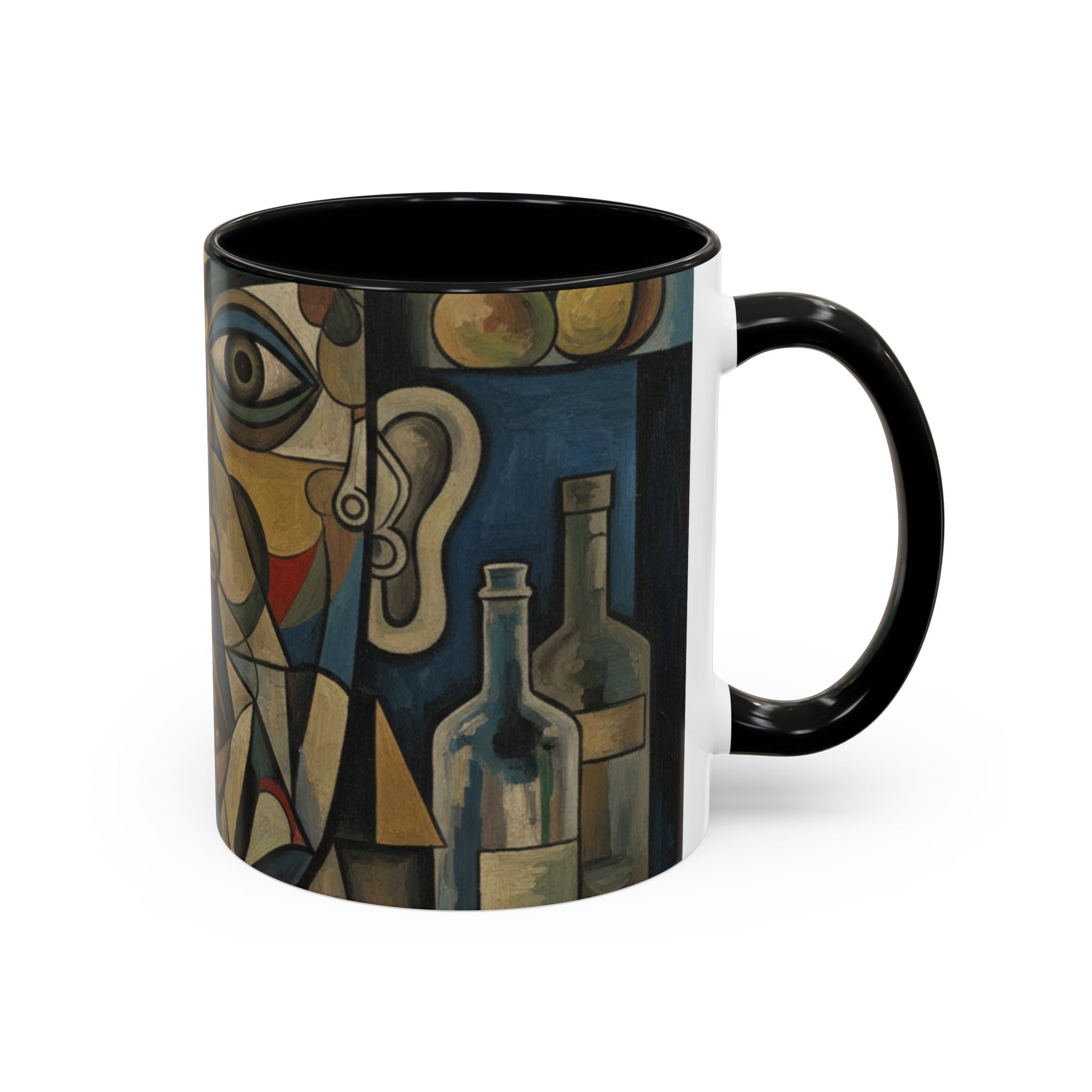 Cubist Art Coffee Mug — Abstract Face Accent Ceramic Mug (11/15oz)