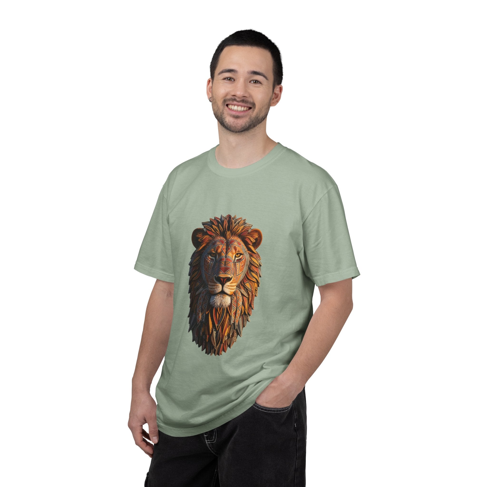Lion Head Graphic T-Shirt — Majestic Wildlife Tee for Animal Lovers