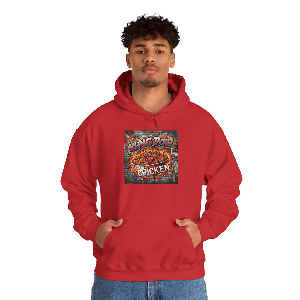 Spicy Kung Pao Chicken Hoodie — Vintage Chinese Takeout Food Graphic Sweatshirt