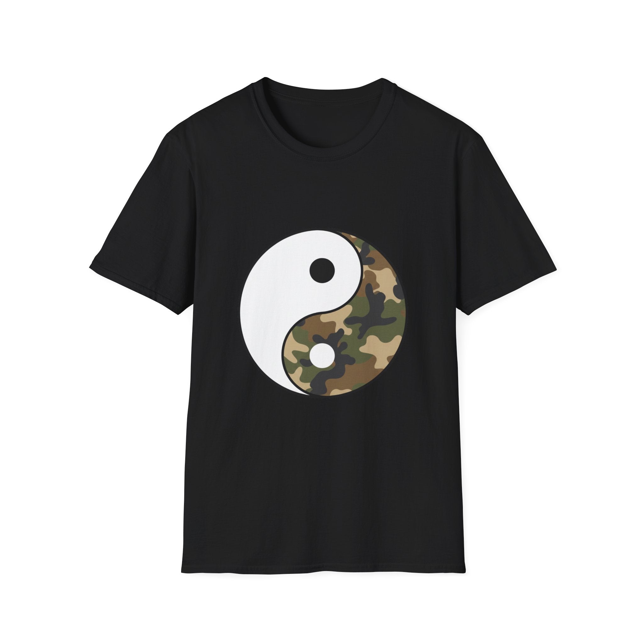 Camouflage Yin Yang T-Shirt — Camo Balance Graphic Tee
