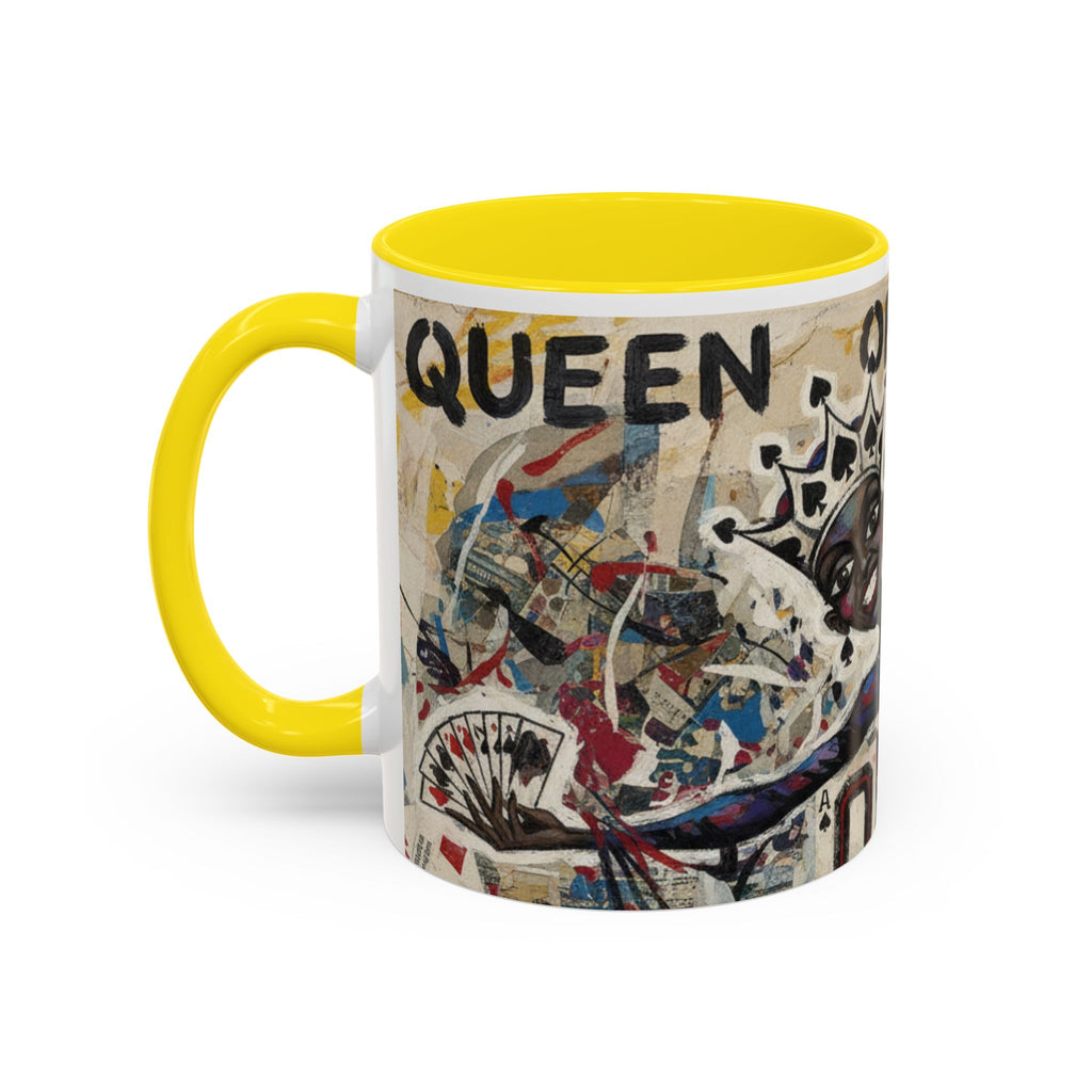 Queen of Spades Art Coffee Mug — Afrocentric Playing Card Design (11/15 oz)