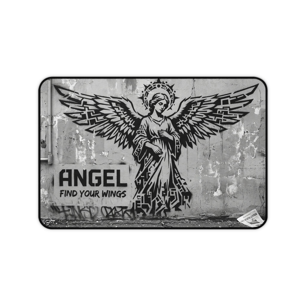 Angel "Find Your Wings" Desk Mat — Urban Street Art Mouse Pad