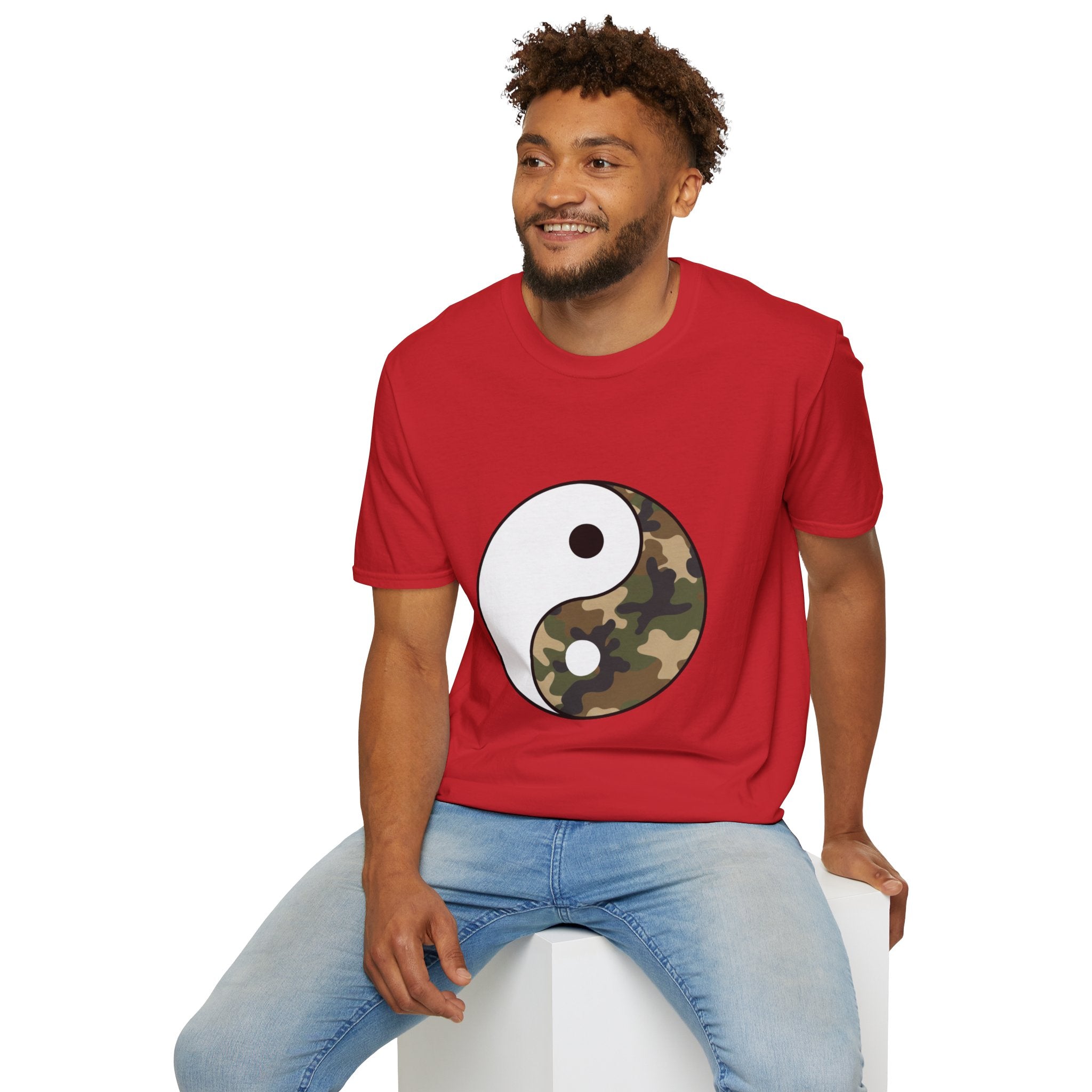 Camouflage Yin Yang T-Shirt — Camo Balance Graphic Tee