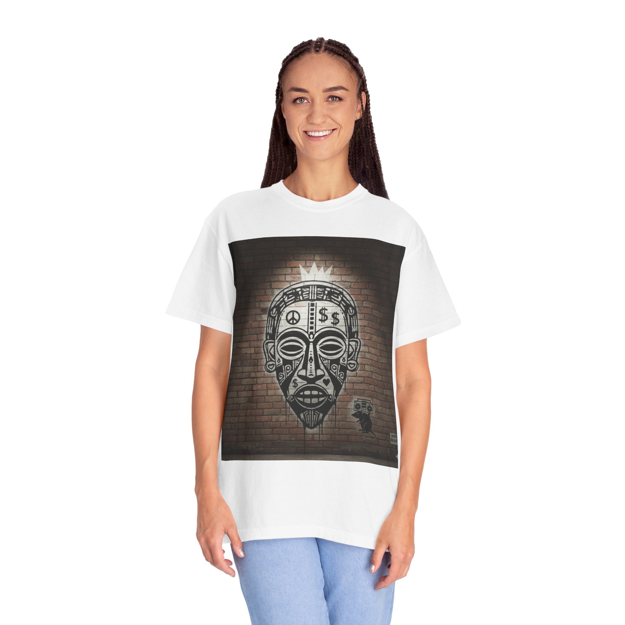T-Shirt — Urban Tribal Mask Graffiti Print