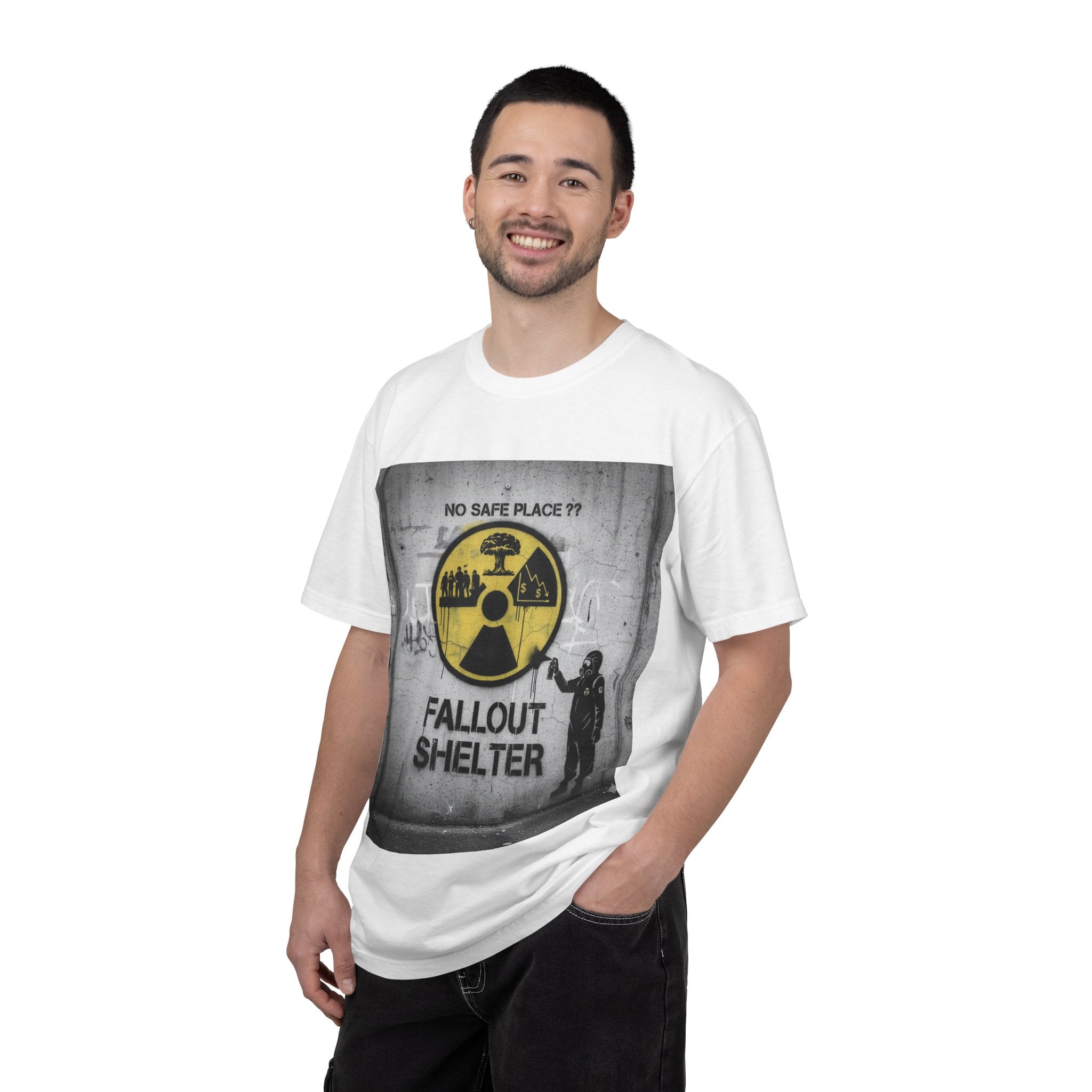 Fallout Shelter Graffiti T-shirt | Nuclear Warning Sign, Urban Street Art