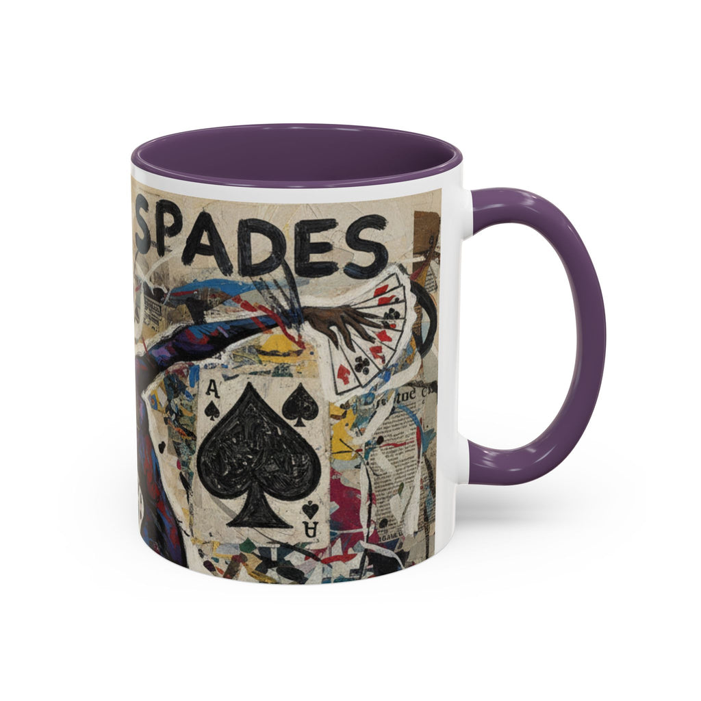 Queen of Spades Art Coffee Mug — Afrocentric Playing Card Design (11/15 oz)