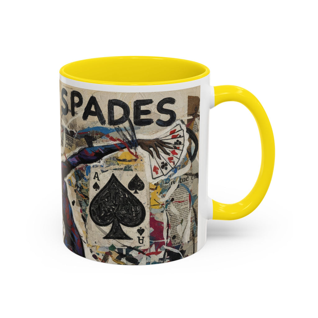 Queen of Spades Art Coffee Mug — Afrocentric Playing Card Design (11/15 oz)